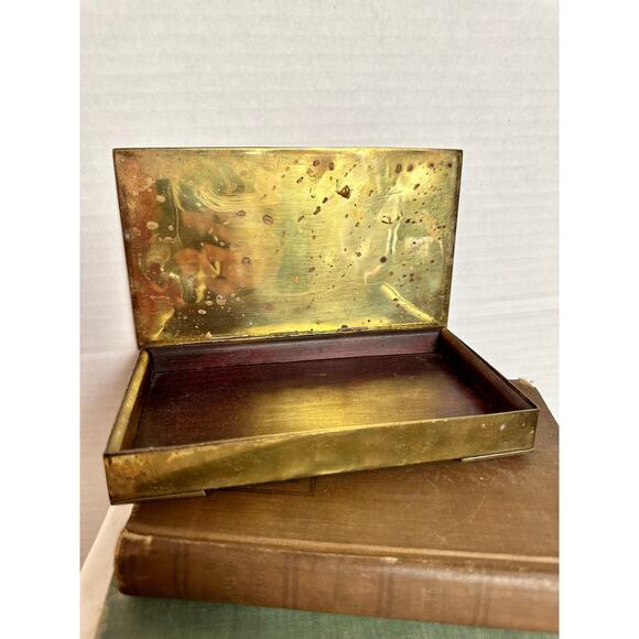 Vintage Mexican Mixed Metals Malachite Lapis Inlay Box - Picture 9 of 10